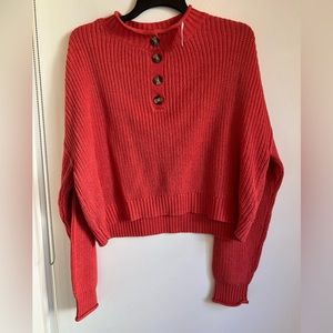 American Eagle Outfitters Medium orange knit sweater, never worn, NWT, 4 buttons